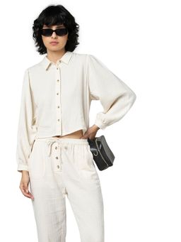 ONLY - Women Solid Beige Shirt