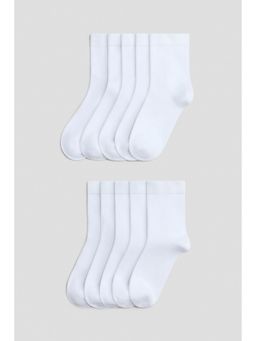 H&M - Boys White 10-Pack Socks