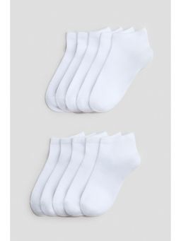 H&M - Girls White 10-Pack Trainer Socks