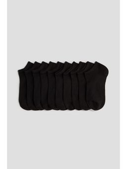H&M - Girls Black 10-Pack Trainer Socks