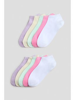H&M - Girls Pink 10-Pack Trainer Socks