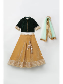 BYB Premium - Beige Embellished/Sequined Lehenga (Set of 3) (3-4 Years)