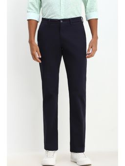 Allen Solly - Men Navy Blue Regular Fit Solid Casual Trouser