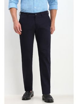 Allen Solly - Men Navy Blue Slim Fit Solid Formal Trouser