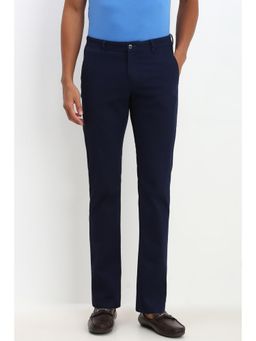 Allen Solly - Men Navy Blue Slim Fit Solid Casual Trouser