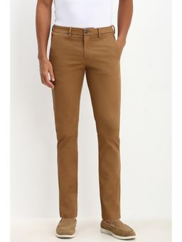 Allen Solly - Men Brown Ultra Slim Fit Textured Casual Trouser