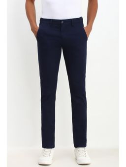 Allen Solly - Men Navy Blue Ultra Slim Fit Solid Casual Trouser