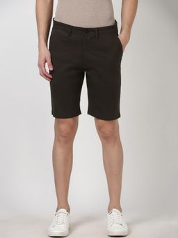 Peter England - Men Brown Solid Regular Fit Casual Shorts