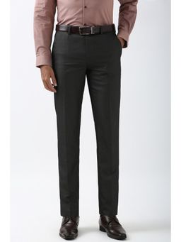Peter England - Men Black Dots Slim Fit Trouser