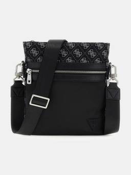 Guess - Black Polyester Printed Men Cross Body Bag