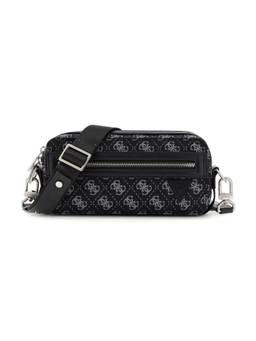 Guess - Black Polyamide Printed Men Cross Body Bag