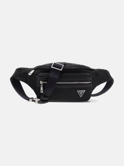 Guess - Black Polyester Solid Men Belt Bag