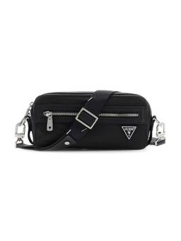 Guess - Black Polyester Solid Men Cross Body Bag