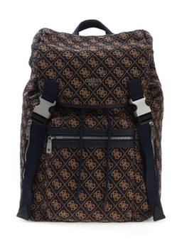 Guess - Black Blended Printed Men Backpack