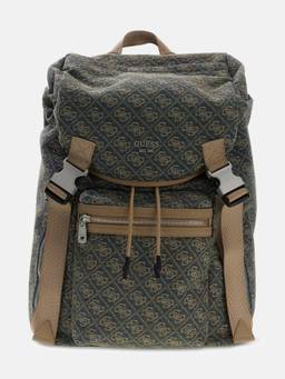 Guess - Grey Blended Printed Men Backpack