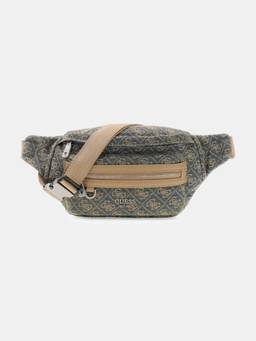 Guess - Grey Blended Printed Men Belt Bag