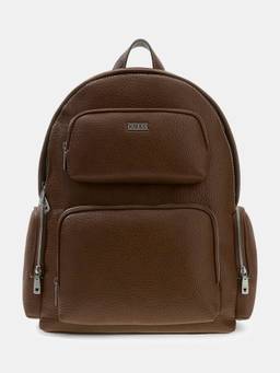 Guess - Brown Polyurethane Solid Men Backpack