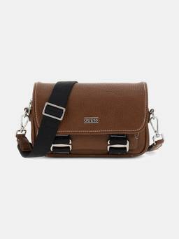 Guess - Brown Polyurethane Solid Men Cross Body Bag