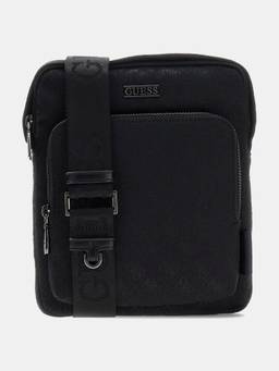 Guess - Black Polyester Solid Men Cross Body Bag
