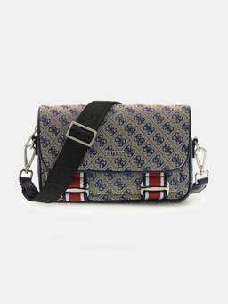 Guess - Beige Polyester Printed Men Cross Body Bag