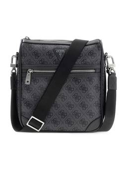 Guess - Black Polyurethane Printed Men Cross Body Bag