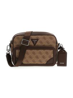 Guess - Beige Polyurethane Printed Men Cross Body Bag