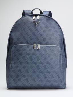 Guess - Blue Polyurethane Printed Men Backpack