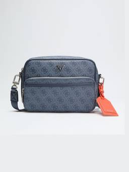 Guess - Blue Polyurethane Printed Men Cross Body Bag
