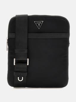 Guess - Black Polyamide Solid Men Cross Body Bag