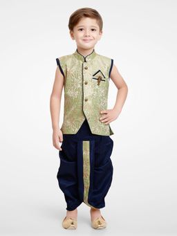 Jeetethnics - Boys Green Kurta With Dhoti Pants (Set of 2)