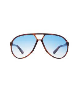 AIRE - Men's Gradient Tint Acetate Aviator Sunglasses Amber Tortoise