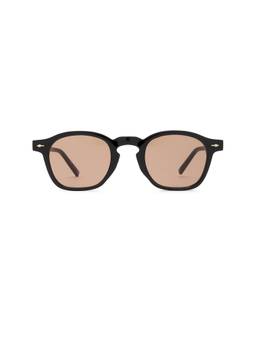 AIRE - Nyxis Men's Tinted Lenses Acetate Round Frames Sunglasses Black
