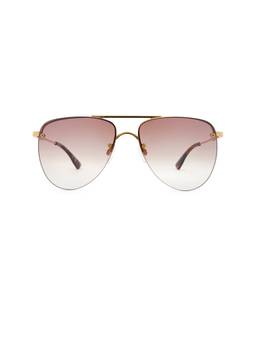 Le Specs - The Prince Men's Metal Aviator Sunglasses Gold & Brown