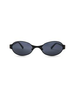 Le Specs - Frostbite Men's Metal Oval Sunglasses Black