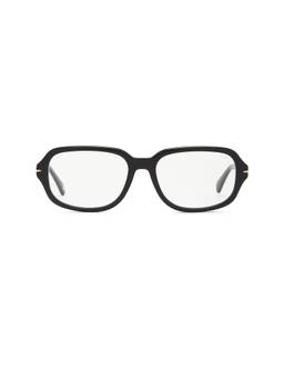 SAD Eyewear - Men's Acetate Full-Rim Rectangle Sunglasses Gloss Black Clear