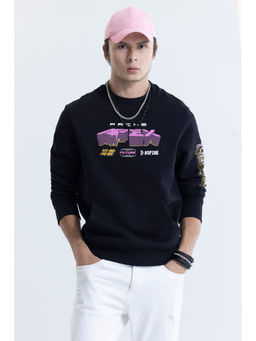 Snitch - Black Crew Neck Printed Sweatshirt