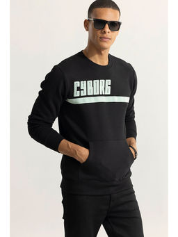Snitch - Black Crew Neck Printed Sweatshirt