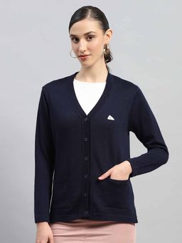 Monte Carlo - Navy Blue Solid Cardigan