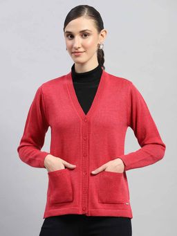 Monte Carlo - Light Red Solid Cardigan