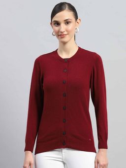 Monte Carlo - Maroon Solid Cardigan