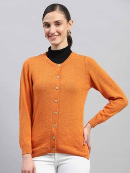 Monte Carlo - Orange Solid Cardigan