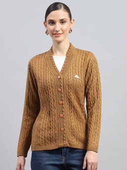 Monte Carlo - Brown Self Design Cardigan