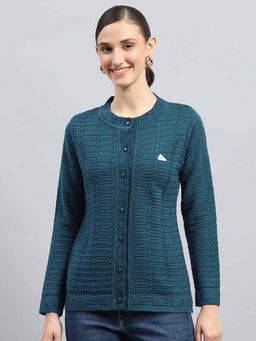Monte Carlo - Green Self Design Cardigan