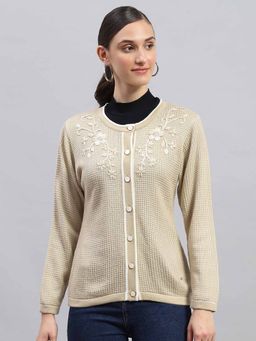 Monte Carlo - Beige Floral Embroidered Cardigan