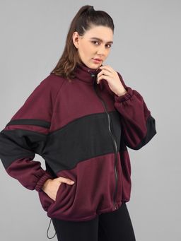 CHKOKKO - Wine Color Block Jacket