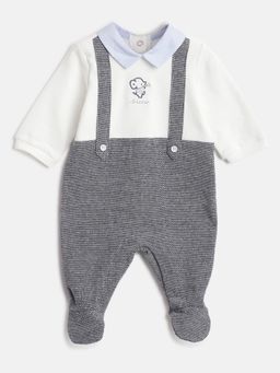 Chicco - Boys White Leg Opening Sleepsuit