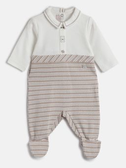 Chicco - White Boys Printed Sleepsuit
