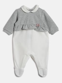 Chicco - Grey Girls Colour blocked Sleepsuit