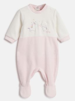 Chicco - Girls Pink Embroidered Sleepsuit