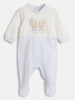 Chicco - White Boys Embroidered Sleepsuit